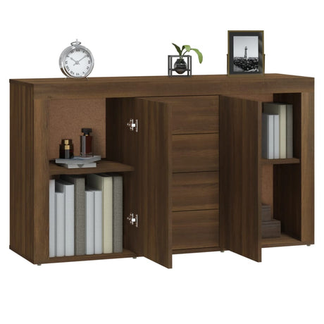 Dressoir 120x36x69 cm bewerkt hout bruin eikenkleur - AllerleiShop