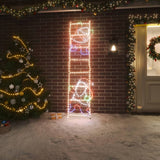 Kerstfiguur kerstman op ladder opvouwbaar 552 LED's 50x200 cm - AllerleiShop