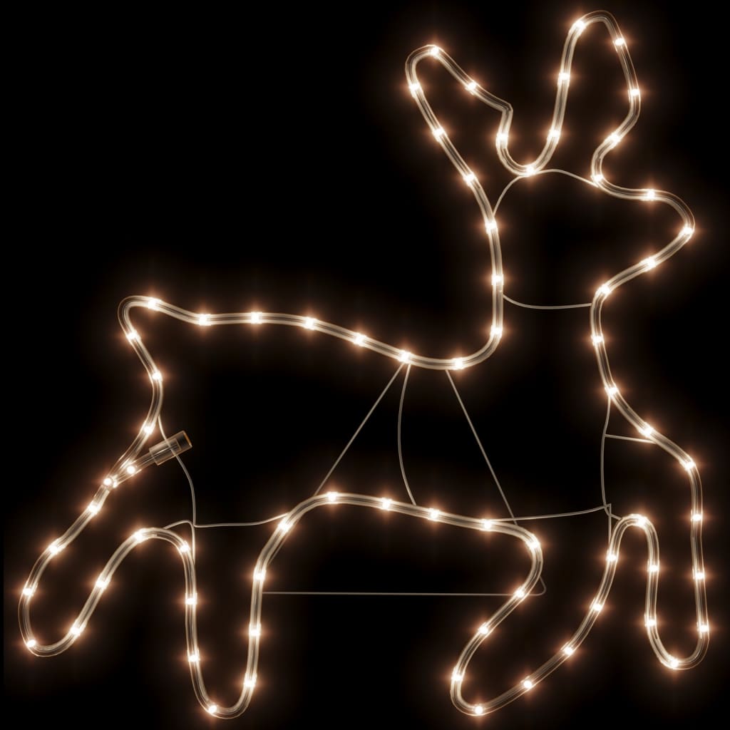 Kerstfiguur rendier met 72 warmwitte LED's 57x55x4,5 cm - AllerleiShop