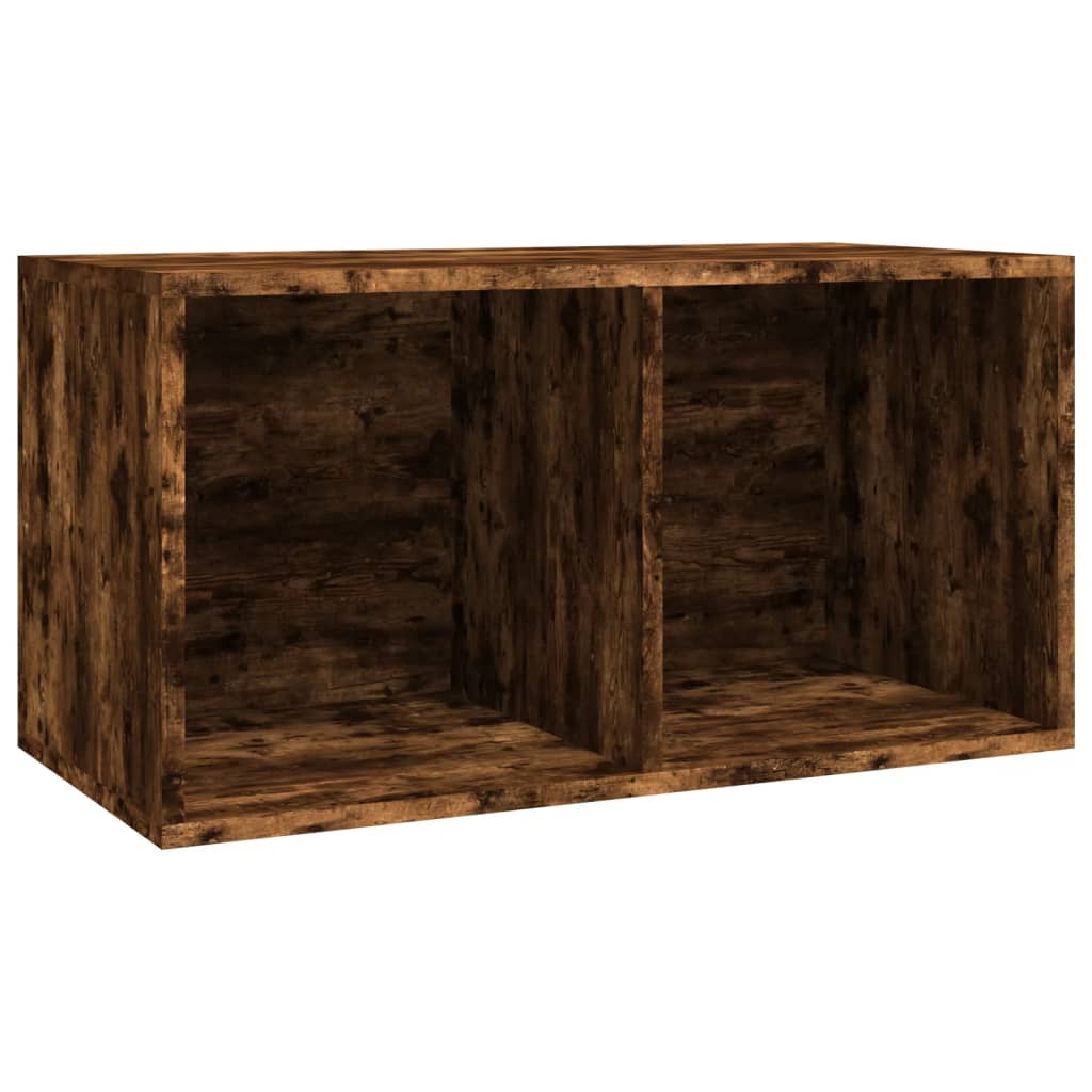 Opbergbox voor LP's 71x34x36 cm bewerkt hout gerookt eikenkleur - AllerleiShop