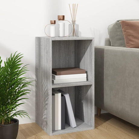 Opbergbox voor LP's 71x34x36 cm bewerkt hout grijs sonoma eiken - AllerleiShop