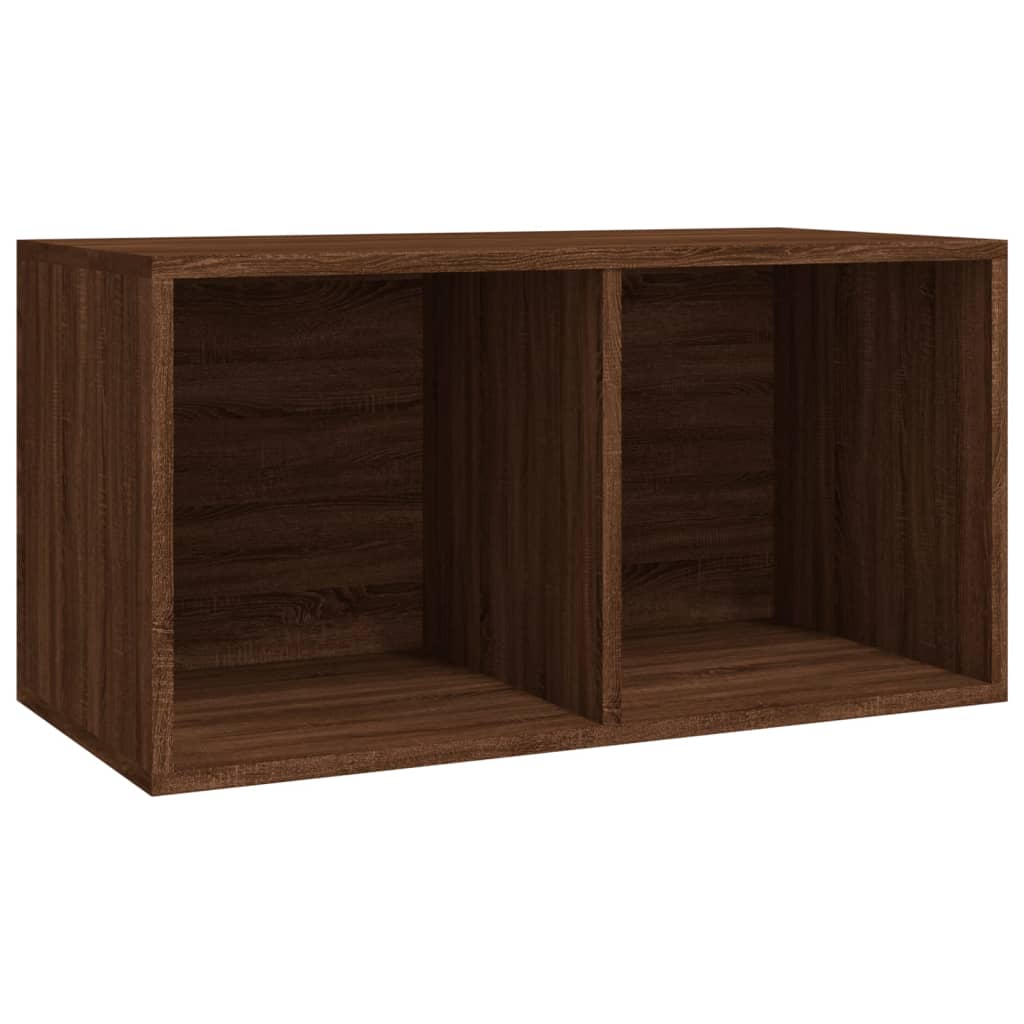 Opbergbox voor LP's 71x34x36 cm bewerkt hout bruin eikenkleur - AllerleiShop