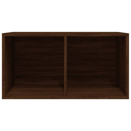 Opbergbox voor LP's 71x34x36 cm bewerkt hout bruin eikenkleur - AllerleiShop