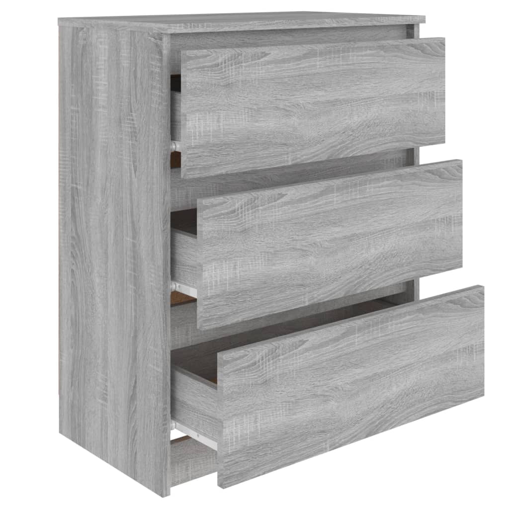 Dressoir 60x35x76 cm bewerkt hout grijs sonoma eikenkleurig - AllerleiShop