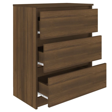 Dressoir 60x35x76 cm bewerkt hout bruin eikenkleur - AllerleiShop