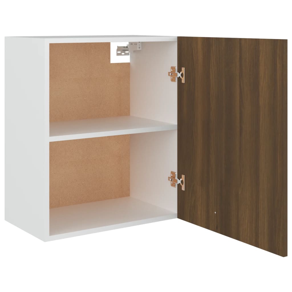 Hangkast 50x31x60 cm bewerkt hout bruin eikenkleur - AllerleiShop