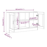 Vitrinekast 120x30,5x70 cm bewerkt hout gerookt eikenkleurig - AllerleiShop