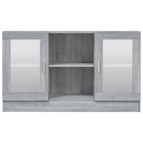 Vitrinekast 120x30,5x70 cm bewerkt hout grijs sonoma eiken - AllerleiShop