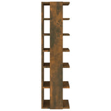 Schoenenrek 27,5x27x102 cm bewerkt hout gerookt eikenkleurig - AllerleiShop