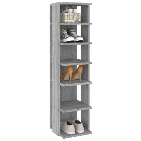 Schoenenrek 27,5x27x102 cm bewerkt hout grijs sonoma - AllerleiShop