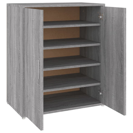 Schoenenkast 60x35x70 cm bewerkt hout grijs sonoma eikenkleurig - AllerleiShop