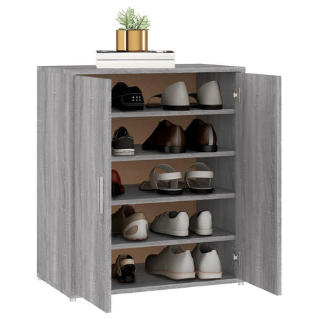 Schoenenkast 60x35x70 cm bewerkt hout grijs sonoma eikenkleurig - AllerleiShop