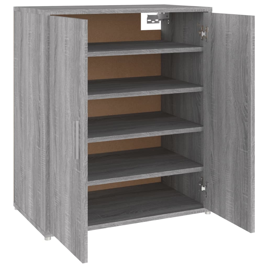 Schoenenkast 60x35x70 cm bewerkt hout grijs sonoma eikenkleurig - AllerleiShop