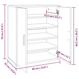 Schoenenkast 60x35x70 cm bewerkt hout grijs sonoma eikenkleurig - AllerleiShop