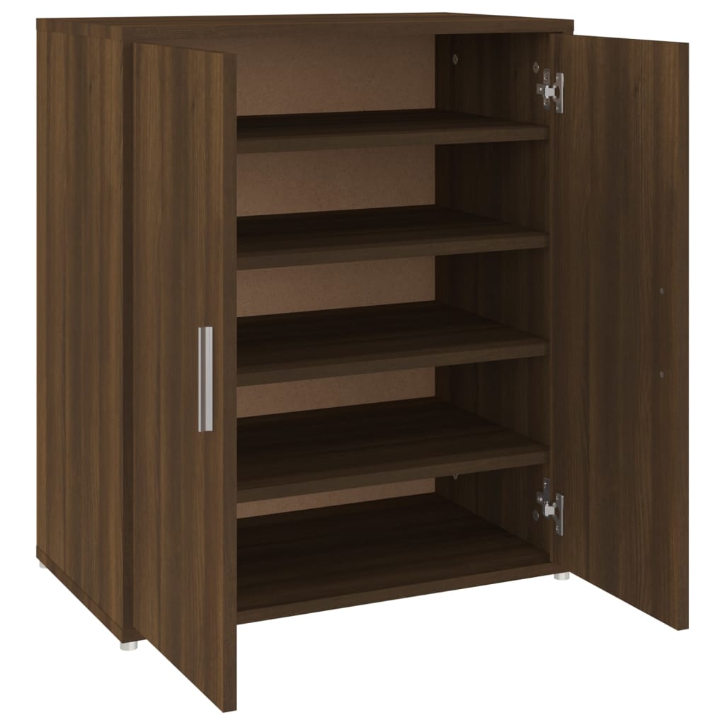 Schoenenkast 60x35x70 cm bewerkt hout bruin eikenkleur - AllerleiShop