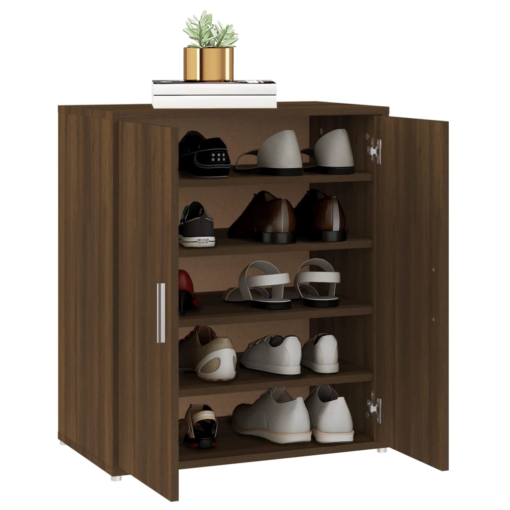 Schoenenkast 60x35x70 cm bewerkt hout bruin eikenkleur - AllerleiShop