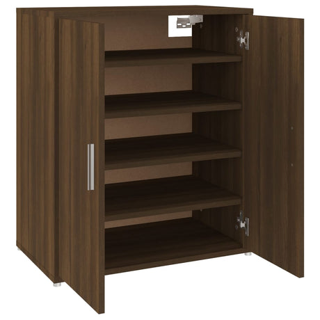 Schoenenkast 60x35x70 cm bewerkt hout bruin eikenkleur - AllerleiShop