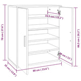 Schoenenkast 60x35x70 cm bewerkt hout bruin eikenkleur - AllerleiShop