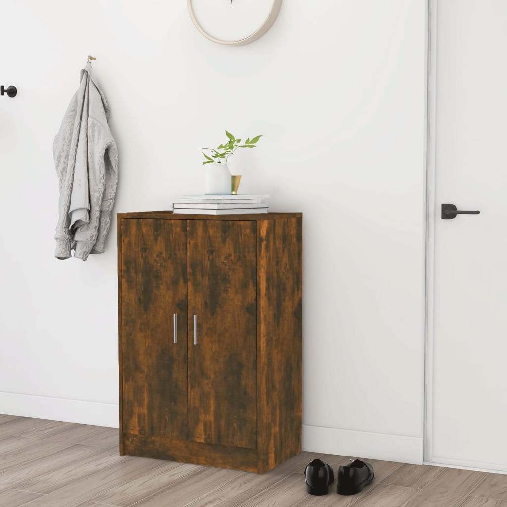 Schoenenkast 60x35x92 cm bewerkt hout gerookt eikenkleurig - AllerleiShop