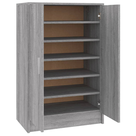 Schoenenkast 60x35x92 cm bewerkt hout grijs sonoma eikenkleurig - AllerleiShop