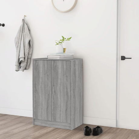 Schoenenkast 60x35x92 cm bewerkt hout grijs sonoma eikenkleurig - AllerleiShop