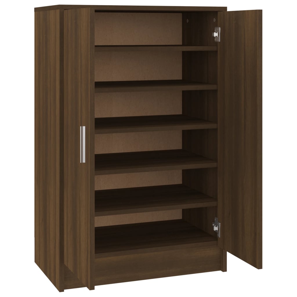 Schoenenkast 60x35x92 cm bewerkt hout bruin eikenkleur - AllerleiShop