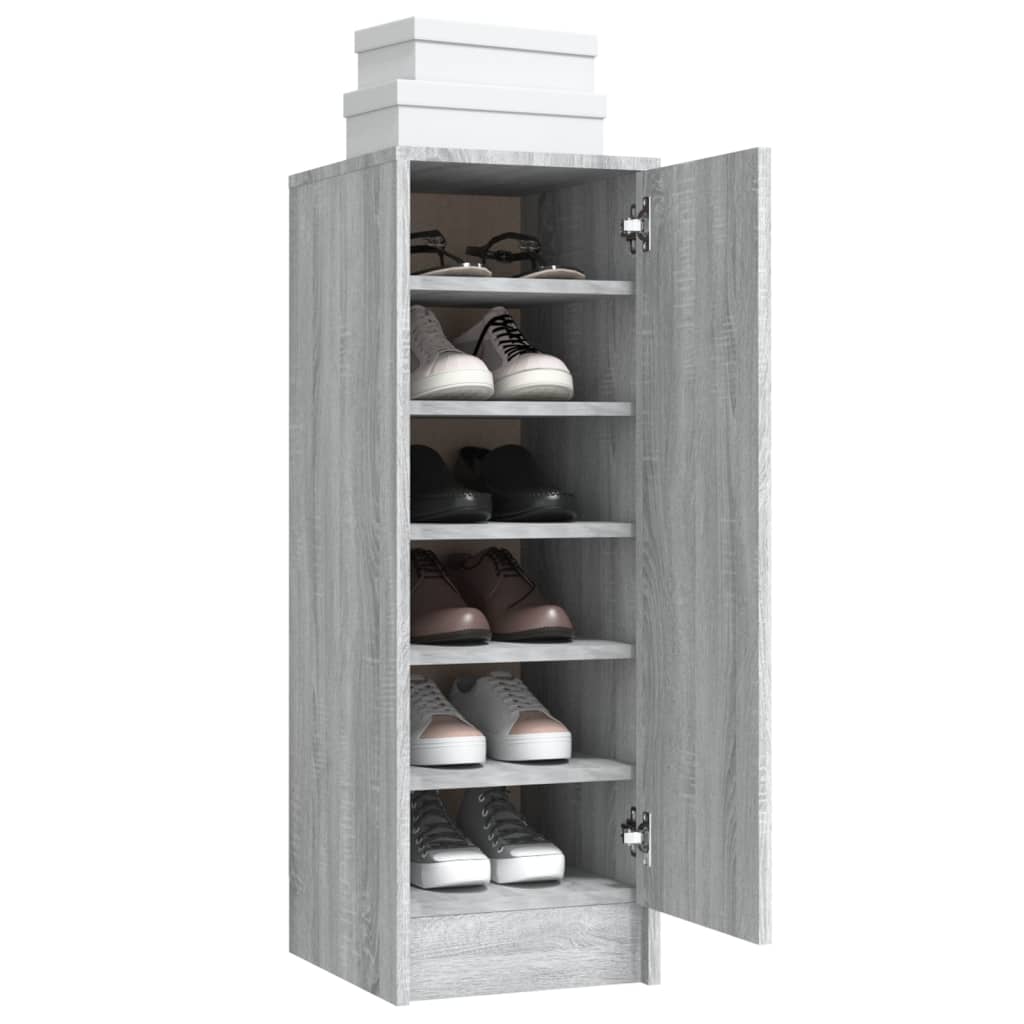 Schoenenkast 32x35x92 cm bewerkt hout grijs sonoma eikenkleurig - AllerleiShop