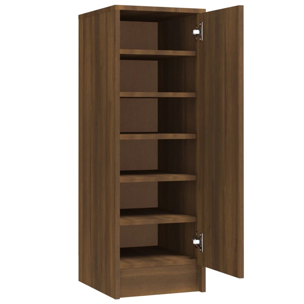 Schoenenkast 32x35x92 cm bewerkt hout bruin eikenkleur - AllerleiShop