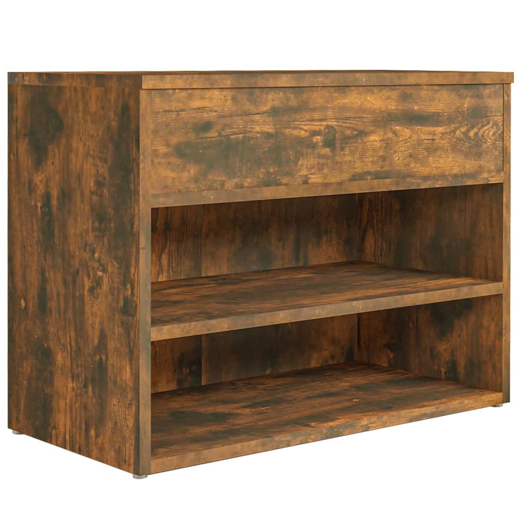 Schoenenbank 60x30x45 cm bewerkt hout gerookt eikenkleurig - AllerleiShop