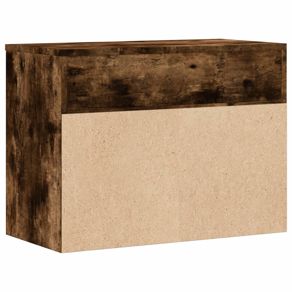 Schoenenbank 60x30x45 cm bewerkt hout gerookt eikenkleurig - AllerleiShop