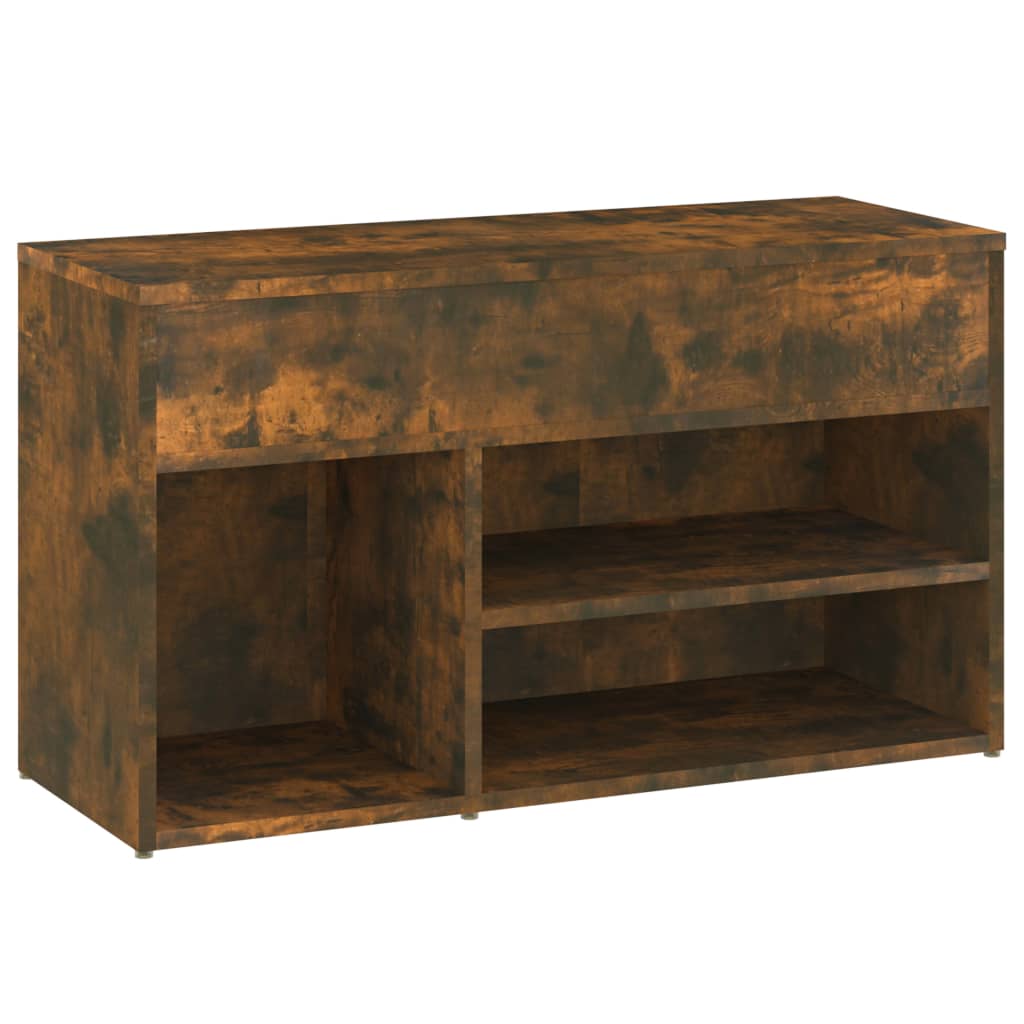 Schoenenbankje 80x30x45 cm bewerkt hout gerookt eikenkleurig - AllerleiShop