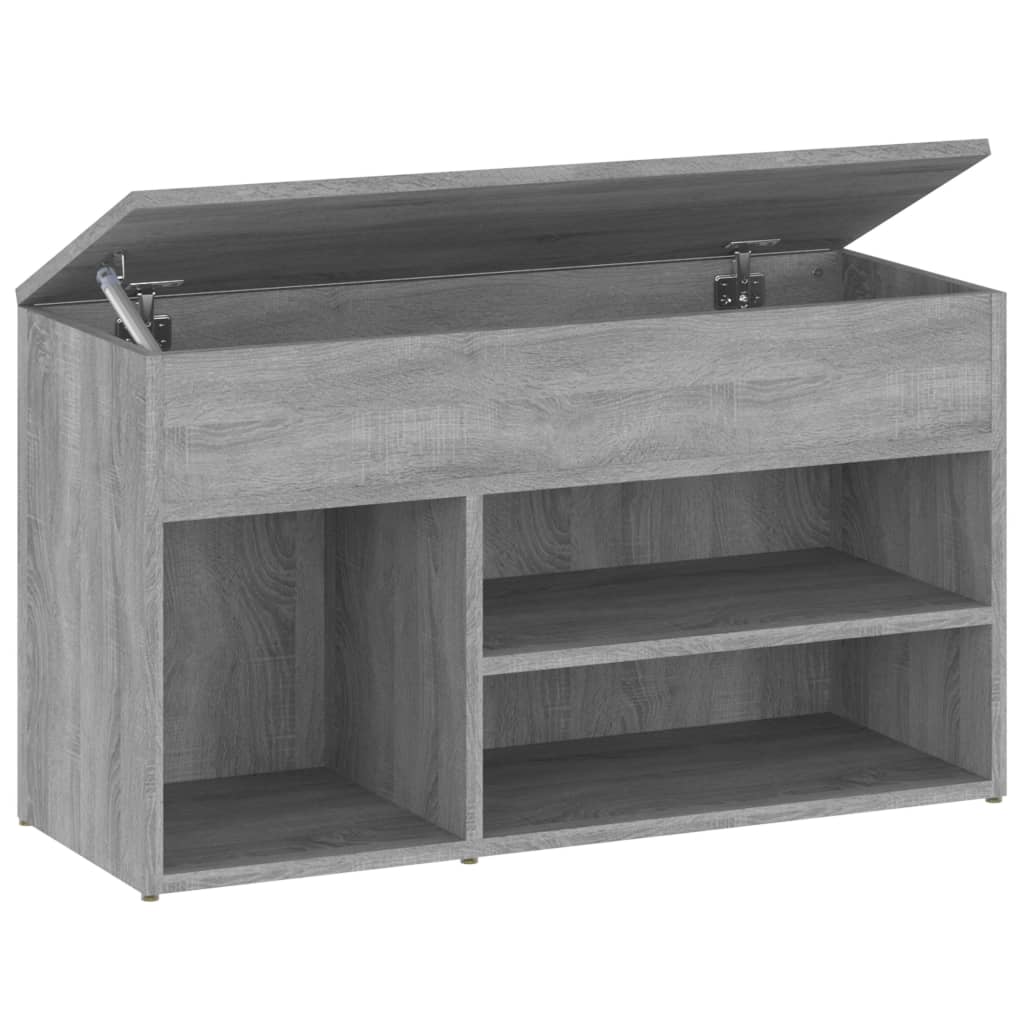 Schoenenbank 80x30x45 cm bewerkt hout grijs sonoma eikenkleurig - AllerleiShop