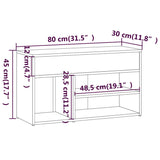 Schoenenbank 80x30x45 cm bewerkt hout grijs sonoma eikenkleurig - AllerleiShop