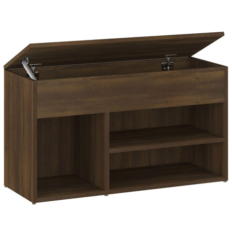 Schoenenbank 80x30x45 cm bewerkt hout bruin eikenkleur - AllerleiShop