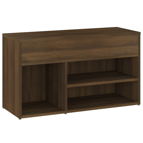 Schoenenbank 80x30x45 cm bewerkt hout bruin eikenkleur - AllerleiShop