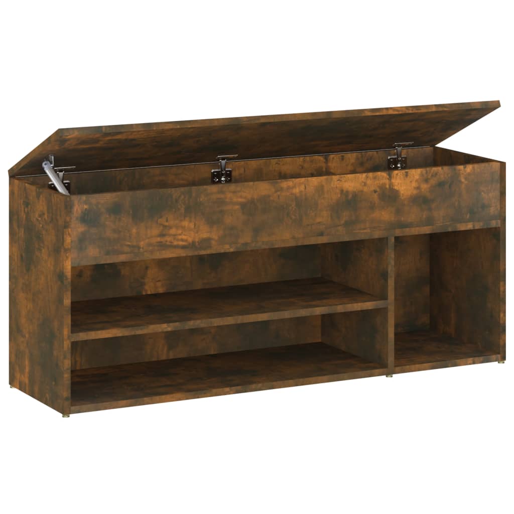 Schoenenbank 105x30x45 cm bewerkt hout gerookt eikenkleurig - AllerleiShop