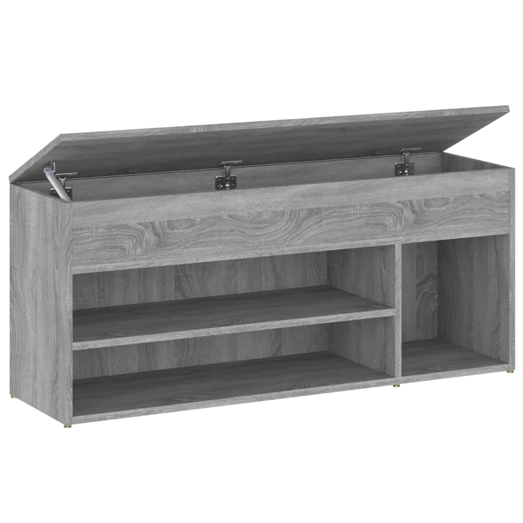 Schoenenbank 105x30x45 cm bewerkt hout grijs sonoma eikenkleur - AllerleiShop