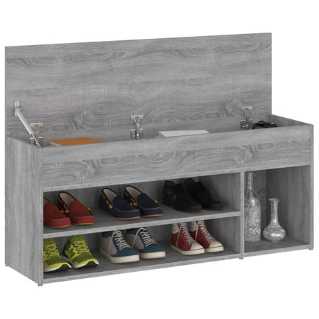 Schoenenbank 105x30x45 cm bewerkt hout grijs sonoma eikenkleur - AllerleiShop