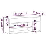 Schoenenbank 105x30x45 cm bewerkt hout grijs sonoma eikenkleur - AllerleiShop