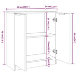 Dressoir 60x30x70 cm bewerkt hout grijs sonoma eiken - AllerleiShop