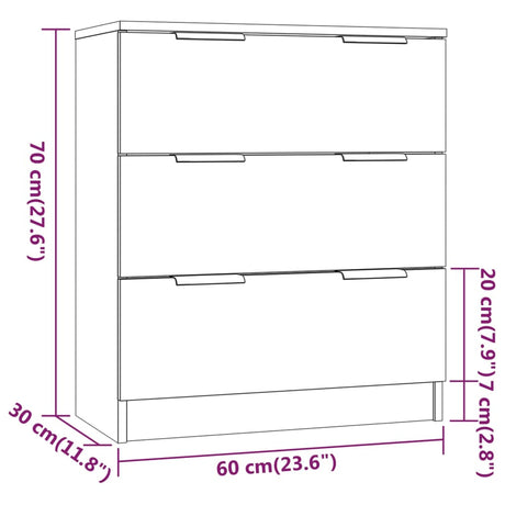 Dressoir 60x30x70 cm bewerkt hout gerookt eikenkleurig - AllerleiShop