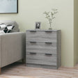 Dressoir 60x30x70 cm bewerkt hout grijs sonoma eiken - AllerleiShop