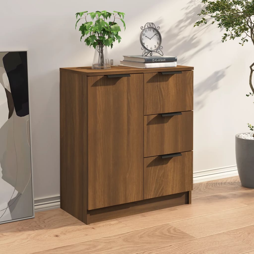 Dressoir 60x30x70 cm bewerkt hout bruin eikenkleur - AllerleiShop