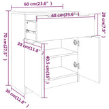 Dressoir 60x30x70 cm bewerkt hout grijs sonoma eiken - AllerleiShop