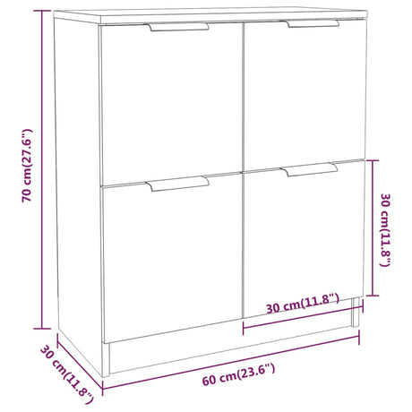 Dressoir 60x30x70 cm bewerkt hout bruin eikenkleur - AllerleiShop