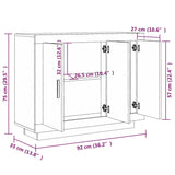 Dressoir 92x35x75 cm bewerkt hout gerookt eikenkleurig - AllerleiShop