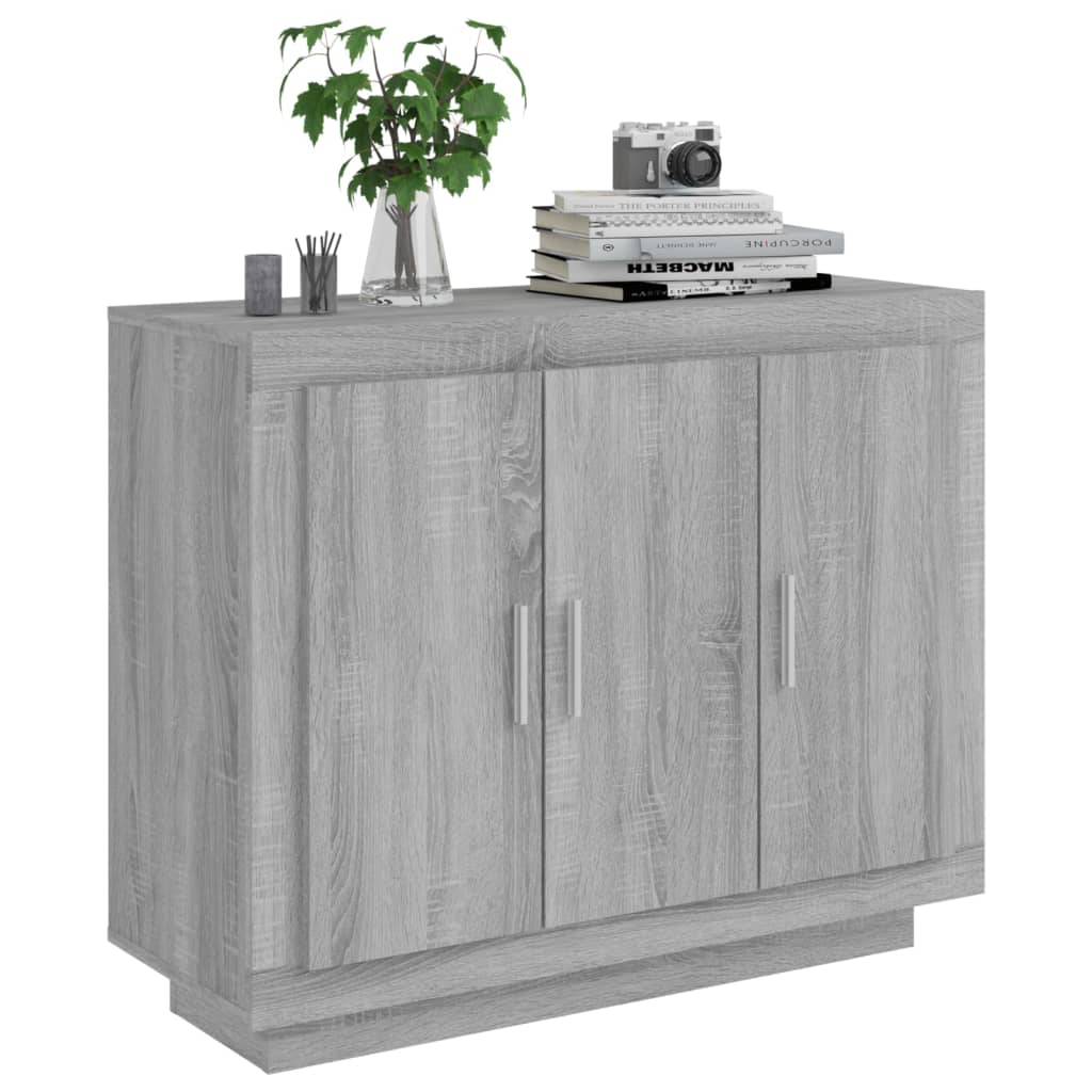 Dressoir 92x35x75 cm bewerkt hout grijs sonoma eikenkleurig - AllerleiShop