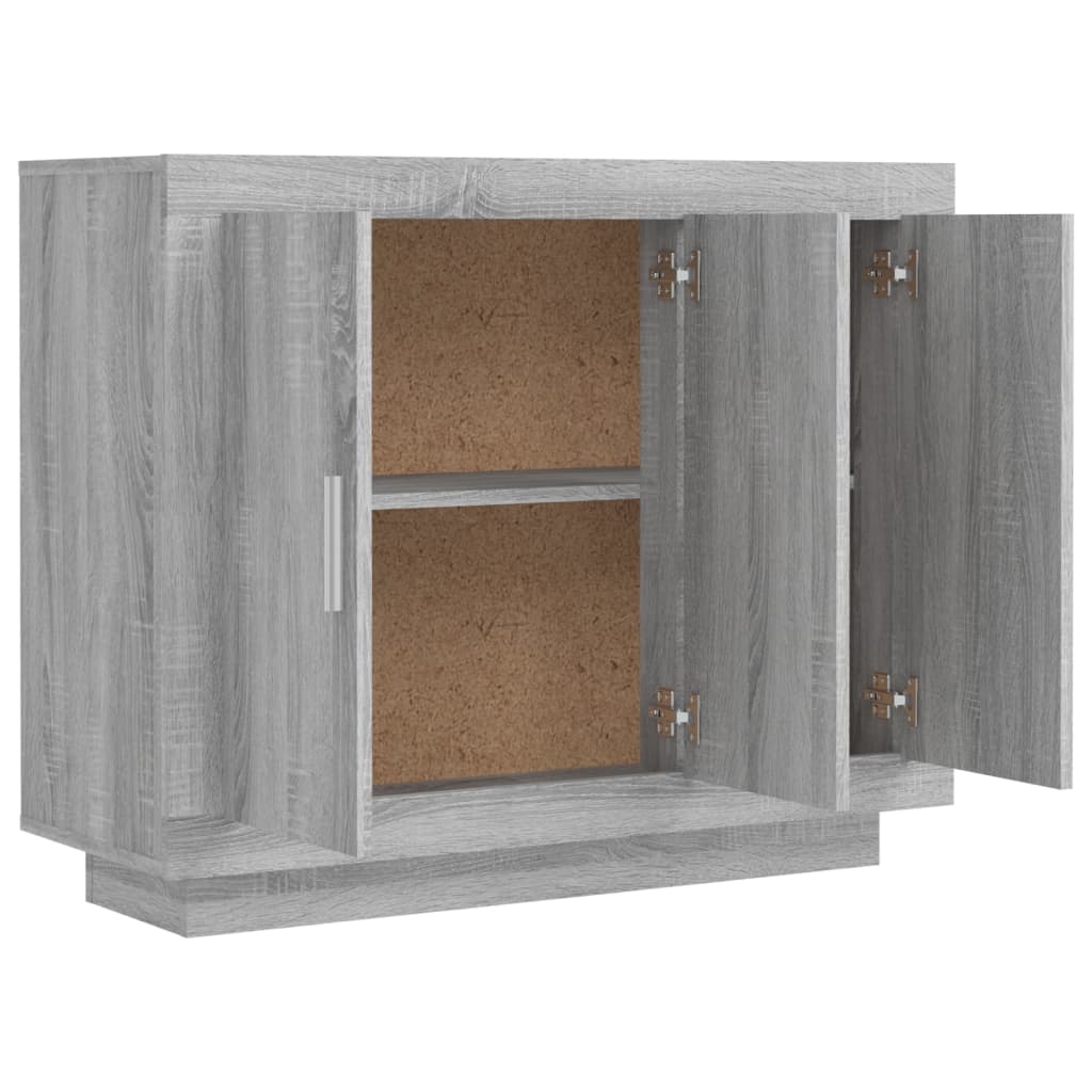 Dressoir 92x35x75 cm bewerkt hout grijs sonoma eikenkleurig - AllerleiShop