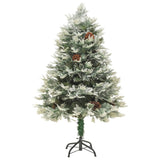 Kerstboom met LED en dennenappels 120 cm PVC en PE groen - AllerleiShop