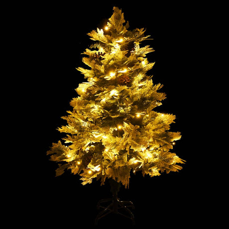 Kerstboom met LED en dennenappels 120 cm PVC en PE groen - AllerleiShop